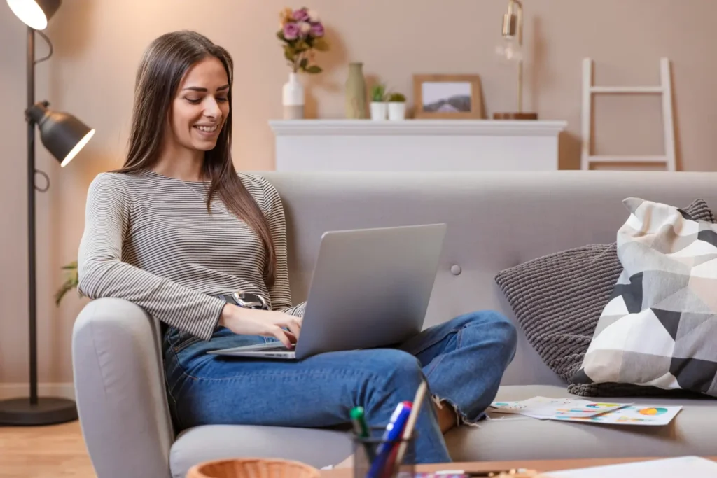 woman-working-from-comfortable-couch